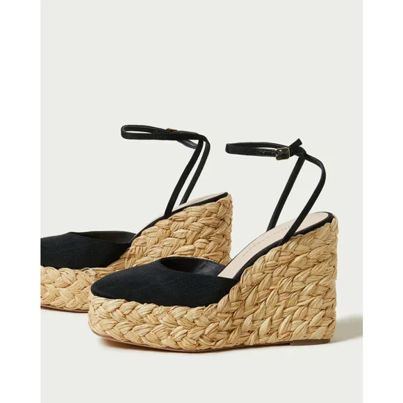 NWT Loeffler Randall Tallulah Black Wedge Womens Espadrille $325 - Size 8.5 EU39